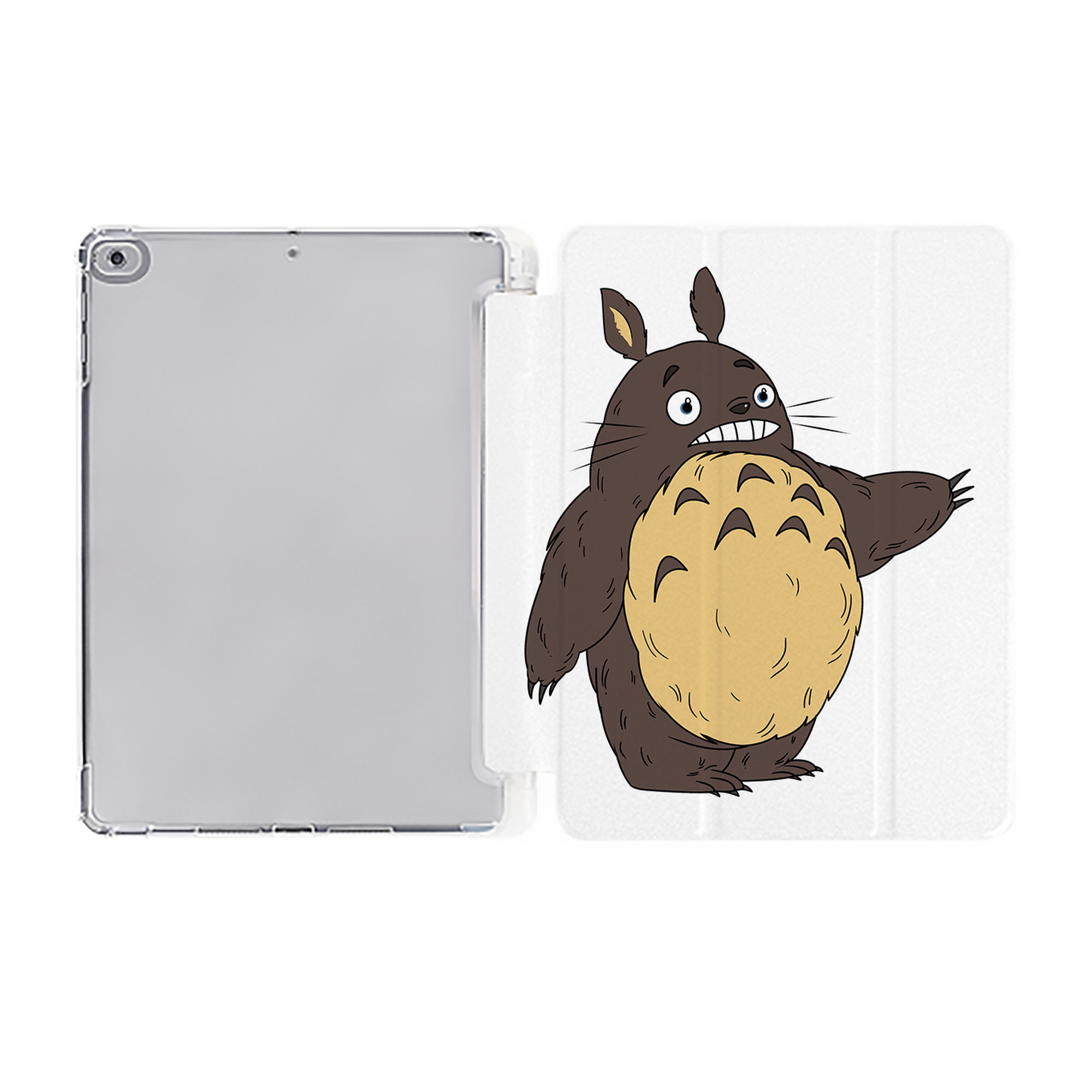 （画像用） となりのトトロ 草壁メイ 草壁サツキ My Neighbor Totoro Satsuki Kusakabe Mei Kusakabe IPad ケース ペン収納付き 三つ折りスタンド PUレザー×シリコン 対応機種9.5/10.5/10.9インチ